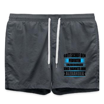 Erzgebirge Mann Namen Sachsen Alexander - Badeshorts - Anthrazit - Vorne - AI Model Male 185 light (185cm)
