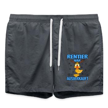 Weihnachten - Rentier war ausverkauft lustige Ente - Badeshorts - Anthrazit - Vorne - AI Model Male 185 light (185cm)