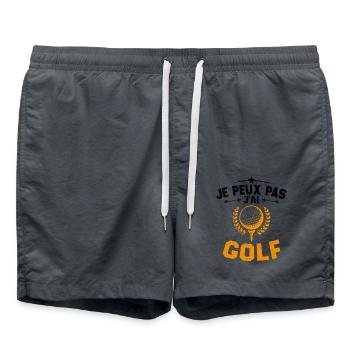 Je Peux Pas J'ai Golf Cadeau Pour Joueur De Golf - Short de bain - charbon - Devant - AI Model Male 185 light (185cm)