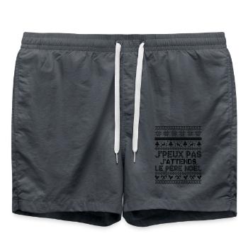 J'peux pas j'attends le Père Noël - Short de bain - charbon - Devant - AI Model Male 185 light (185cm)