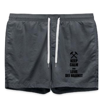 Erzgebirge Keep Calm Haamit - Badeshorts - Anthrazit - Vorne - AI Model Male 185 light (185cm)