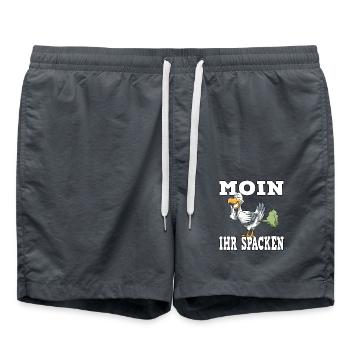 MOIN IHR SPACKEN für einen Möwen Spruch - Badeshorts - Anthrazit - Vorne - AI Model Male 185 light (185cm)