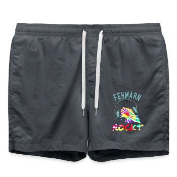 Fehmarn Rockt - Badeshorts - Anthrazit - Vorne - AI Model Male 185 light (185cm)