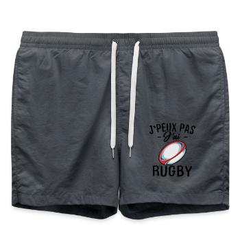 Je peux pas j'ai rugby - Short de bain - charbon - Devant - AI Model Male 185 light (185cm)