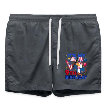 Es Ist Mein 9. Geburtstag Firecracker Kid 4th Of - Badeshorts - Anthrazit - Vorne - AI Model Male 185 light (185cm)