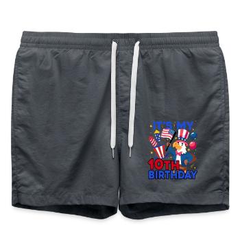 Es Ist Mein 10. Geburtstag Firecracker Kid 4th Of - Badeshorts - Anthrazit - Vorne - AI Model Male 185 light (185cm)