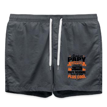 Un papy campeur comme un papy normal - Short de bain - charbon - Devant - AI Model Male 185 light (185cm)