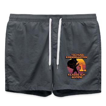 Tschüss Kindergarten 1. Klass Ich Komme - Badeshorts - Anthrazit - Vorne - AI Model Male 185 light (185cm)