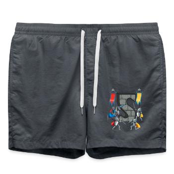 Chevaliers médiévaux Histoire médiévale - Short de bain - charbon - Devant - AI Model Male 185 light (185cm)