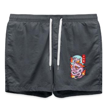 Japanischer Feuerdrache Elementarer Mythos - Badeshorts - Anthrazit - Vorne - AI Model Male 185 light (185cm)