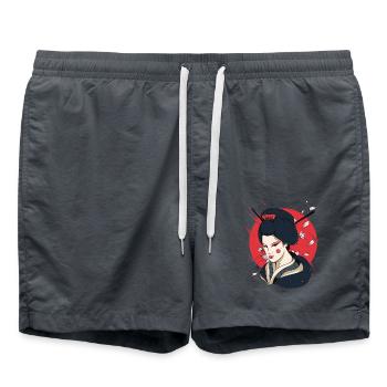 Nippon Sun Sakura Tokyo Japan Japanische Geisha - Badeshorts - Anthrazit - Vorne - AI Model Male 185 light (185cm)