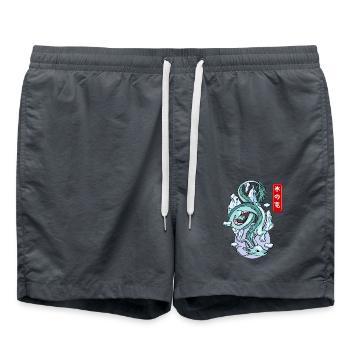 Japanischer Eisdrache Elementarer Mythos - Badeshorts - Anthrazit - Vorne - AI Model Male 185 light (185cm)