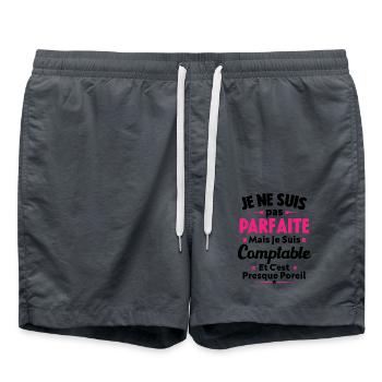 Pas parfaite mais je suis Comptable - Short de bain - charbon - Devant - AI Model Male 185 light (185cm)