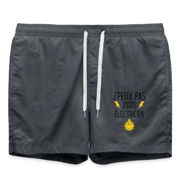 Ich kann nicht Ich bin Elektriker - Badeshorts - Anthrazit - Vorne - AI Model Male 185 light (185cm)