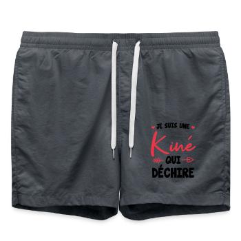 Je suis une kine qui dechire - Short de bain - charbon - Devant - AI Model Male 185 light (185cm)