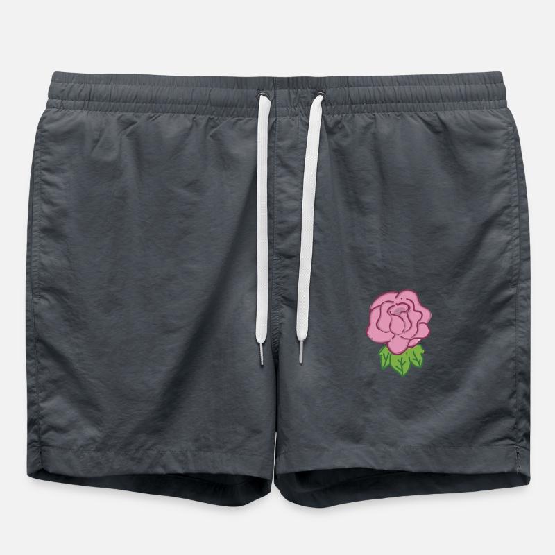 Rose Red Rose Hand-drawn - Swim Trunks - anthracite