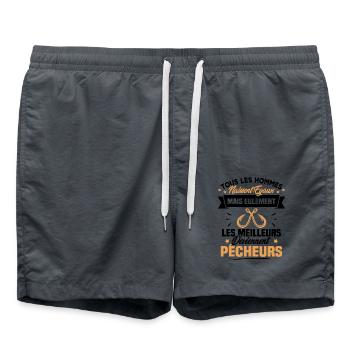 Les meilleurs hommes deviennent Pêcheurs - Short de bain - charbon - Devant - AI Model Male 185 light (185cm)