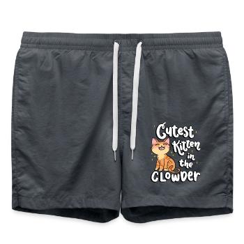 Chaton le plus mignon du chat Clowder - Short de bain - charbon - Devant - AI Model Male 185 light (185cm)