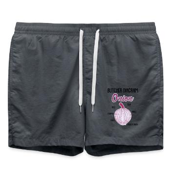 Oignon Anatomie Légumes - Short de bain - charbon - Devant - AI Model Male 185 light (185cm)