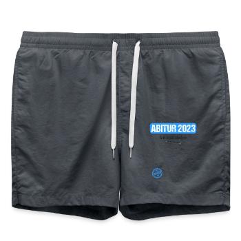 Abitur Gymnasium Damen und Herren Abi 2023 - Badeshorts - Anthrazit - Vorne - AI Model Male 185 light (185cm)