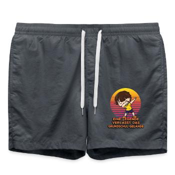 Eine Legende Verlässt Das Grundschul-gelände - Badeshorts - Anthrazit - Vorne - AI Model Male 185 light (185cm)