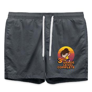 3. Klasse Level Komplett Niedliches Dabbing Girl - Badeshorts - Anthrazit - Vorne - AI Model Male 185 light (185cm)