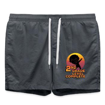 2nd grade Full silhouette dot end - Swim Trunks - anthracite - Front - AI Model Male 185 light (185cm)