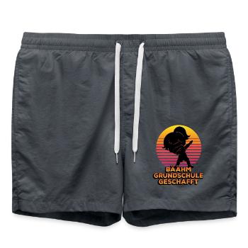Bäähm Grundschule Geschafft Silhouette Dabbing - Badeshorts - Anthrazit - Vorne - AI Model Male 185 light (185cm)