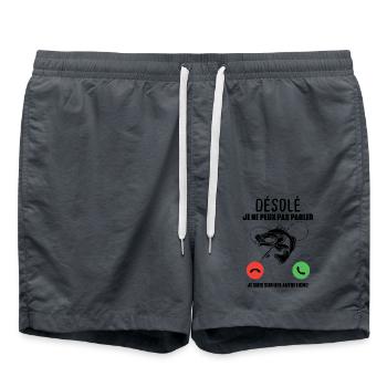 Je ne peux pas parler je suis sur une autre ligne - Short de bain - charbon - Devant - AI Model Male 185 light (185cm)