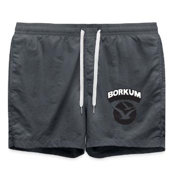 Borkum Möwe Insel Shirt - Badeshorts - Anthrazit - Vorne - AI Model Male 185 light (185cm)