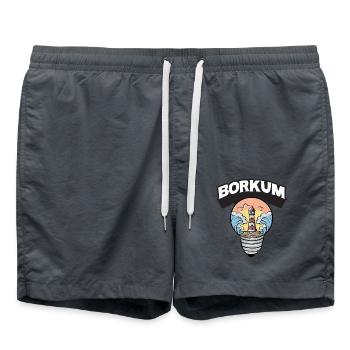 Borkum Ampoule Lighthouse Island Chemise - Short de bain - charbon - Devant - AI Model Male 185 light (185cm)