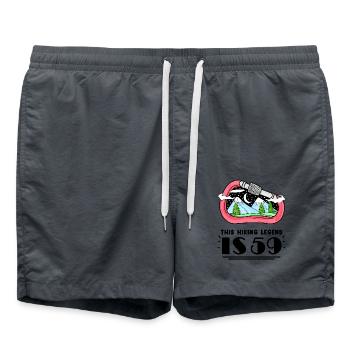 59. Geburtstag Wanderer 59 Jahre alt Berg Wandern - Badeshorts - Anthrazit - Vorne - AI Model Male 185 light (185cm)
