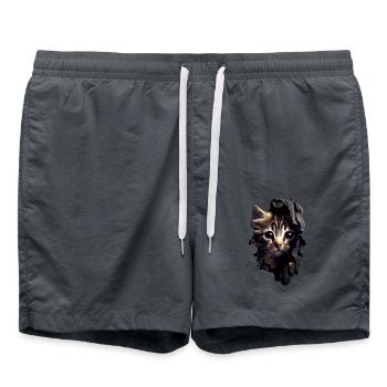 Cat Motif Art Cat Design Domestic Cat Meow Cat - Swim Trunks - anthracite - Front - AI Model Male 185 light (185cm)