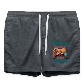 1993 Level 30 Jahre Gaming 30er 30 Geburtstag - Badeshorts - Anthrazit - Vorne - AI Model Male 185 light (185cm)