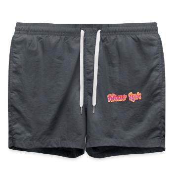 Vintage Thailand Urlaubsreise Asien Thai Khao Lak - Badeshorts - Anthrazit - Vorne - AI Model Male 185 light (185cm)