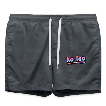 Vintage Thailand Vacation Asia Thai Ko Tao - Swim Trunks - anthracite - Front - AI Model Male 185 light (185cm)
