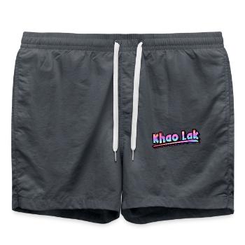Vintage Thailand Urlaubsreise Asien Thai Khao Lak - Badeshorts - Anthrazit - Vorne - AI Model Male 185 light (185cm)