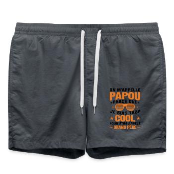 On m'appelle papou parce que je suis trop cool - Short de bain - charbon - Devant - AI Model Male 185 light (185cm)