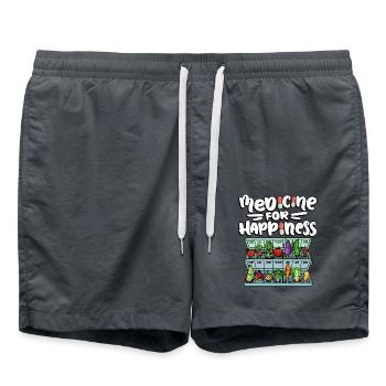Médecine au bonheur dose quotidienne de légumes - Short de bain - charbon - Devant - AI Model Male 185 light (185cm)