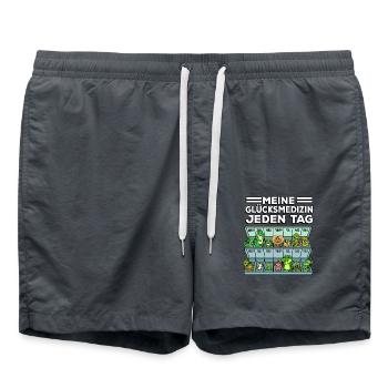 Medizin Für Das Glück Reptil Wildlife Tierretter - Badeshorts - Anthrazit - Vorne - AI Model Male 185 light (185cm)