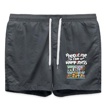 Medizin Zum Glücklichsein Niedlicher Zoo - Badeshorts - Anthrazit - Vorne - AI Model Male 185 light (185cm)