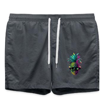 EDM Music Rave Festival Ananas Techno - Short de bain - charbon - Devant - AI Model Male 185 light (185cm)