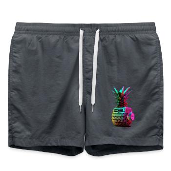 EDM Music Rave Festival Ananas Techno - Short de bain - charbon - Devant - AI Model Male 185 light (185cm)