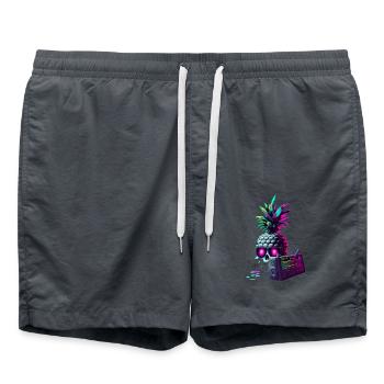 EDM Music Rave Festival Ananas Techno - Short de bain - charbon - Devant - AI Model Male 185 light (185cm)