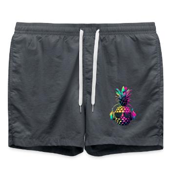 EDM Music Rave Festival Ananas Techno - Short de bain - charbon - Devant - AI Model Male 185 light (185cm)