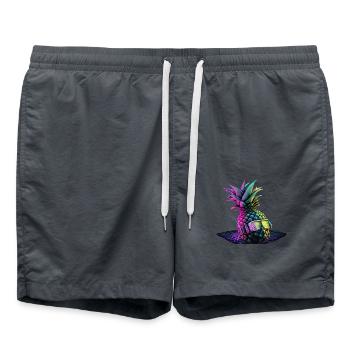 EDM Music Rave Festival Ananas Techno - Short de bain - charbon - Devant - AI Model Male 185 light (185cm)