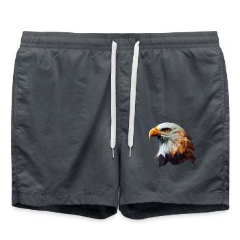 Cool polygon design with a bald eagle - Swim Trunks - anthracite - Front - AI Model Male 185 light (185cm)