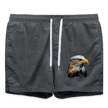 Cool polygon design with a bald eagle - Swim Trunks - anthracite - Front - AI Model Male 185 light (185cm)