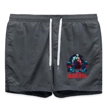 Deadlifts Gym Fitness Fun Workout - Swim Trunks - anthracite - Front - AI Model Male 185 light (185cm)