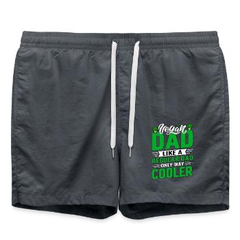Vegan dad like a regular dad only way cooler - Swim Trunks - anthracite - Front - AI Model Male 185 light (185cm)